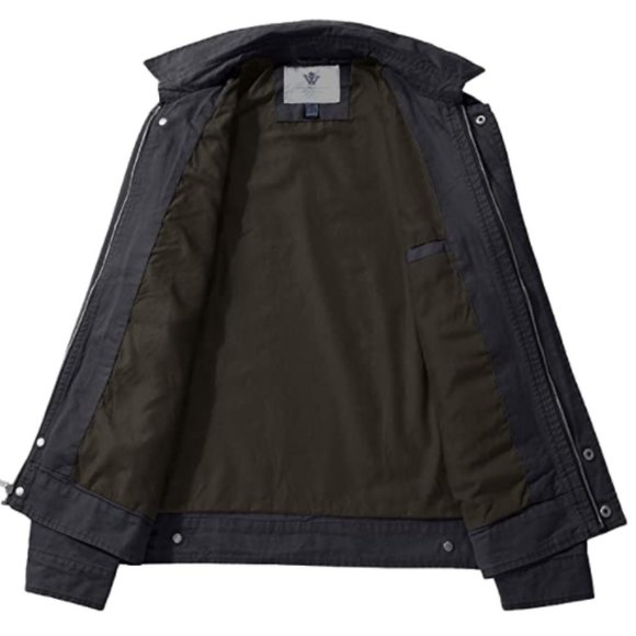 Men's Canvas Utility Work Wear Lightweight Casual Military Jacket - Picture 4 of 6